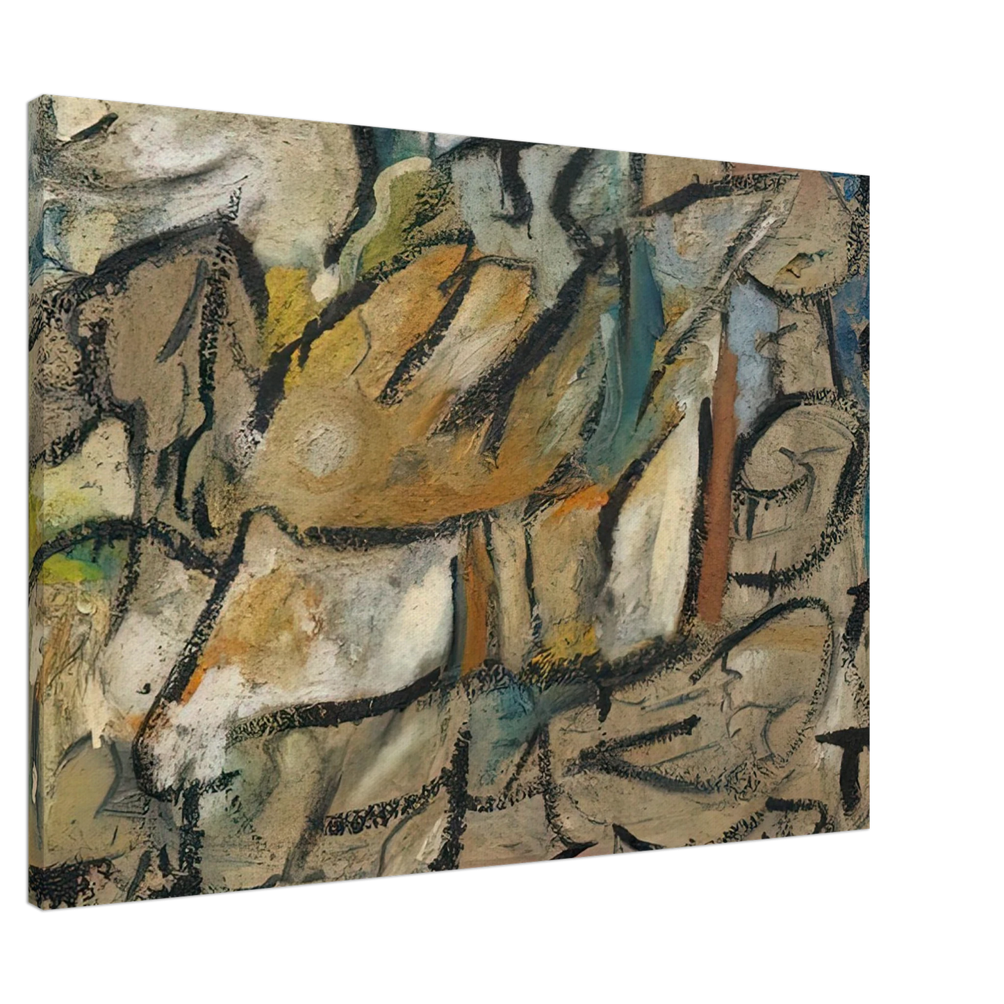 Helen Frankenthaler - August Weather, 1951- Wall Art - 60x80 cm / 24x32 inches - Premium Wooden Framed Poster With Fine Art Paper-canvas - White frame