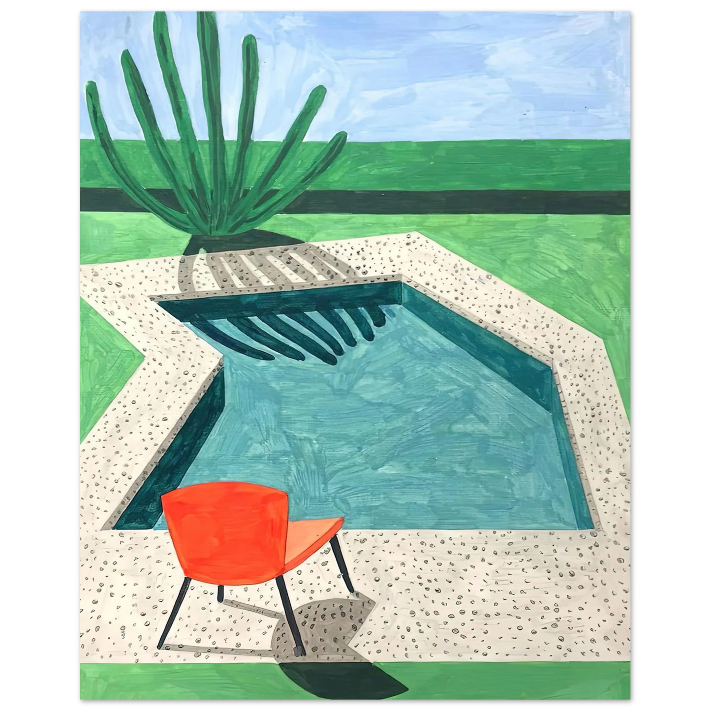David Hockney - David Hockney Wall art - 13x18 cm / 5x7 inches - Premium Wooden Framed Poster With Fine Art Paper-canvas - Wood frame
