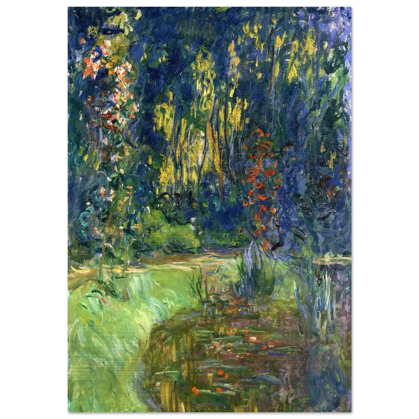 Water Lily Pond at Giverny - claude monet Brushed Aluminum Print - 70x100 cm / 28x40 inches | claude monet Aluminum Print | claude monet Prints