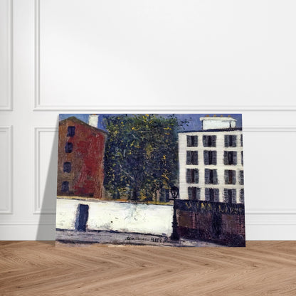 MONTMARTRE STREET - Maurice Utrillo Brushed Aluminum Print - 70x100 cm / 28x40 inches | Maurice Utrillo Aluminum Print | Maurice Utrillo Prints