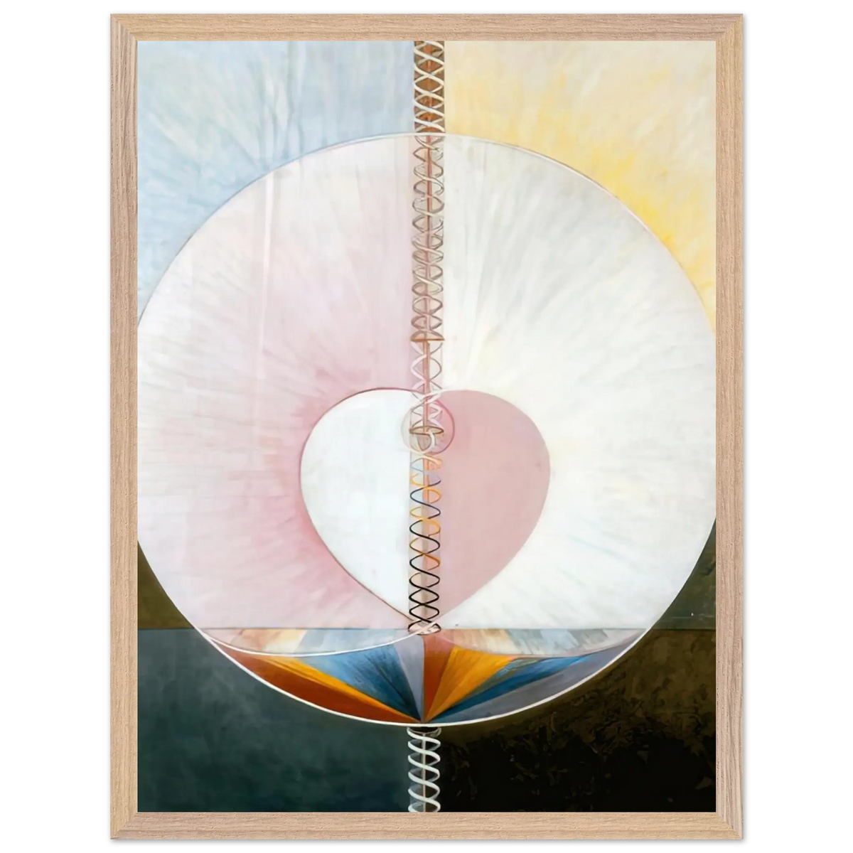 Hilma af Klint - WHAT A HUMAN BEING IS 1910 Wall art - 50x70 cm / 20x28 Inches - Premium Wooden Framed Poster With Fine Art Paper - Wood frame