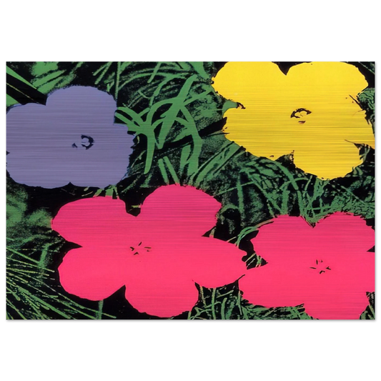 Flowers - Andy Warhol Brushed Aluminum Print - 70x100 cm / 28x40 inches | Andy Warhol Aluminum Print | Andy Warhol Prints