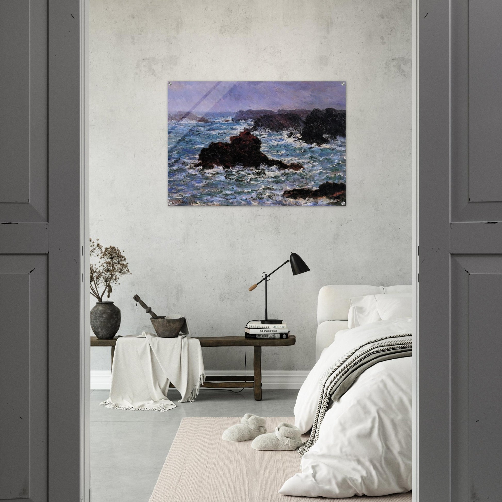 Belle-Ile, Rain Effect - claude monet Acrylic Print - 70x100 cm / 28x40″ inches