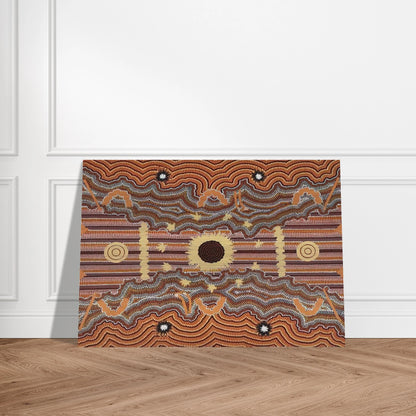 Untitled - 1990 - Clifford Possum Tjapaltjarri Brushed Aluminum Print - 70x100 cm / 28x40 inches | Clifford Possum Tjapaltjarri Aluminum Print | Clifford Possum Tjapaltjarri Prints