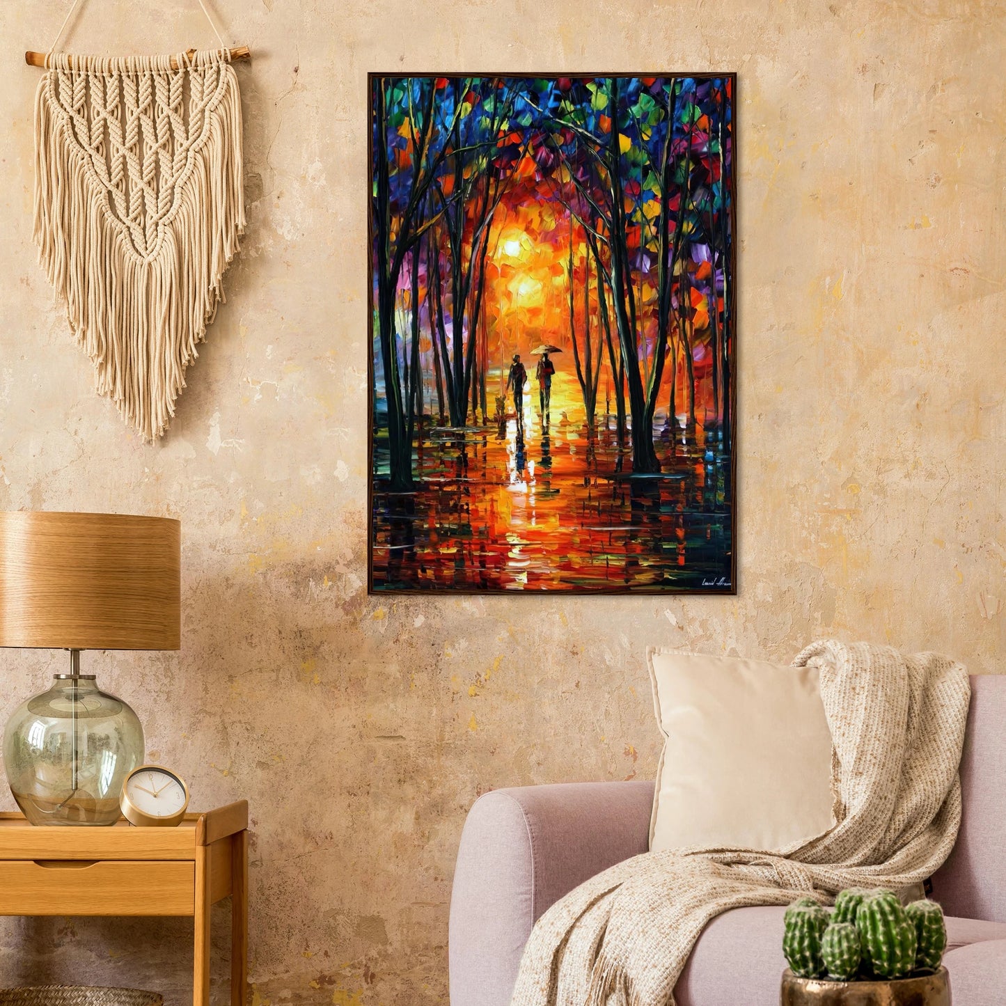 Leonid Afremov Wooden Framed Print - 24x32 inches / 60x80 cm - Wood frame-canvas