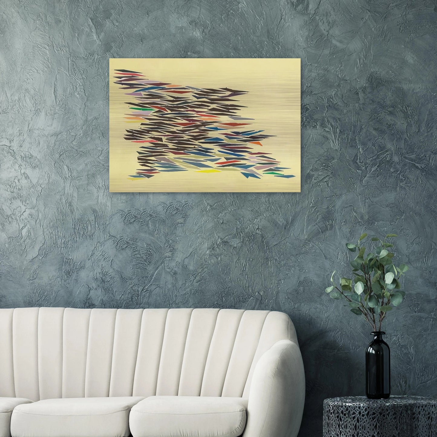 Colors with Yellow - Post-Painterly Abstraction - Robert Goodnough Brushed Aluminum Print - 70x100 cm / 28x40 inches | Robert Goodnough Aluminum Print | Robert Goodnough Prints