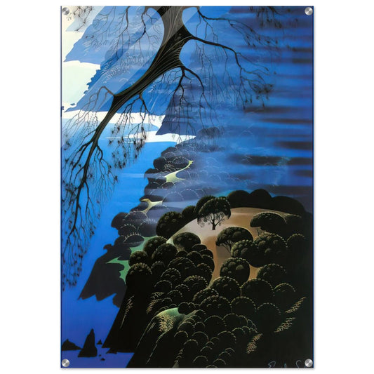 Mystical Coastline - Eyvind Earle Acrylic Print - 70x100 cm / 28x40″ inches
