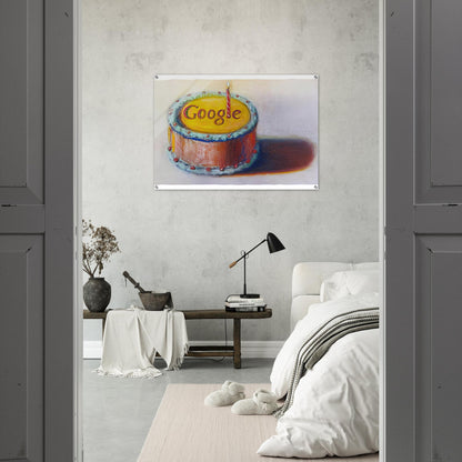 Google - 12th Birthday Cake Doodle - 2010 - Wayne Thiebaud Acrylic Print - 70x100 cm / 28x40″ inches