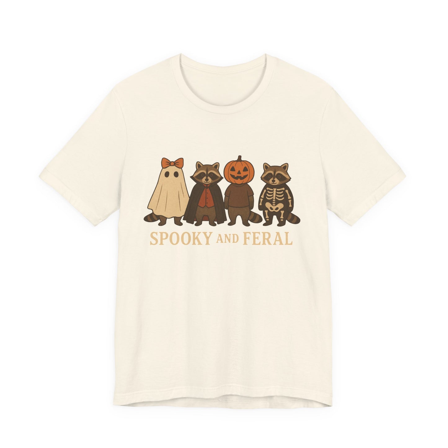 Camiseta de mapache espeluznante, divertida camiseta gráfica de Halloween, bonita camiseta vintage de otoño, moderna camiseta de Halloween para mujer, camiseta de mapache salvaje