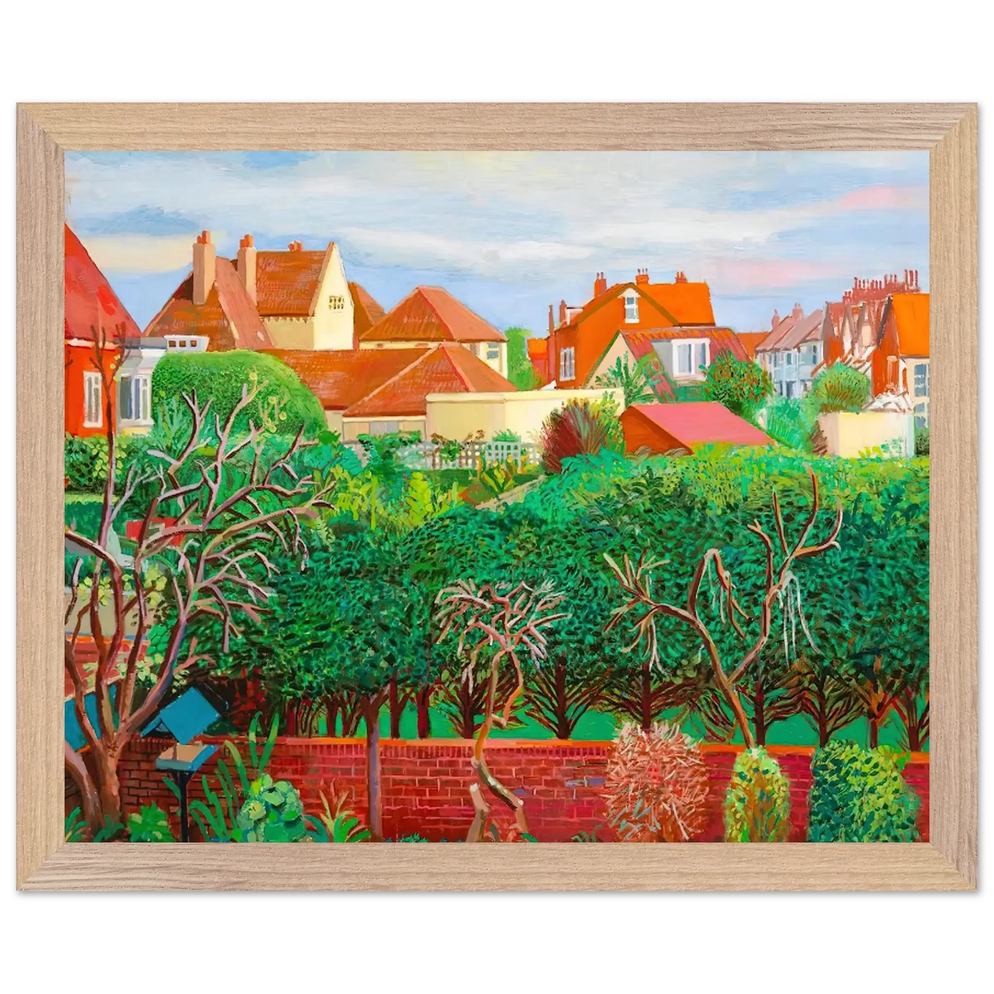 David Hockney - David Hockney Wall art - 13x18 cm / 5x7 Inches - Premium Wooden Framed Poster With Fine Art Paper - White frame