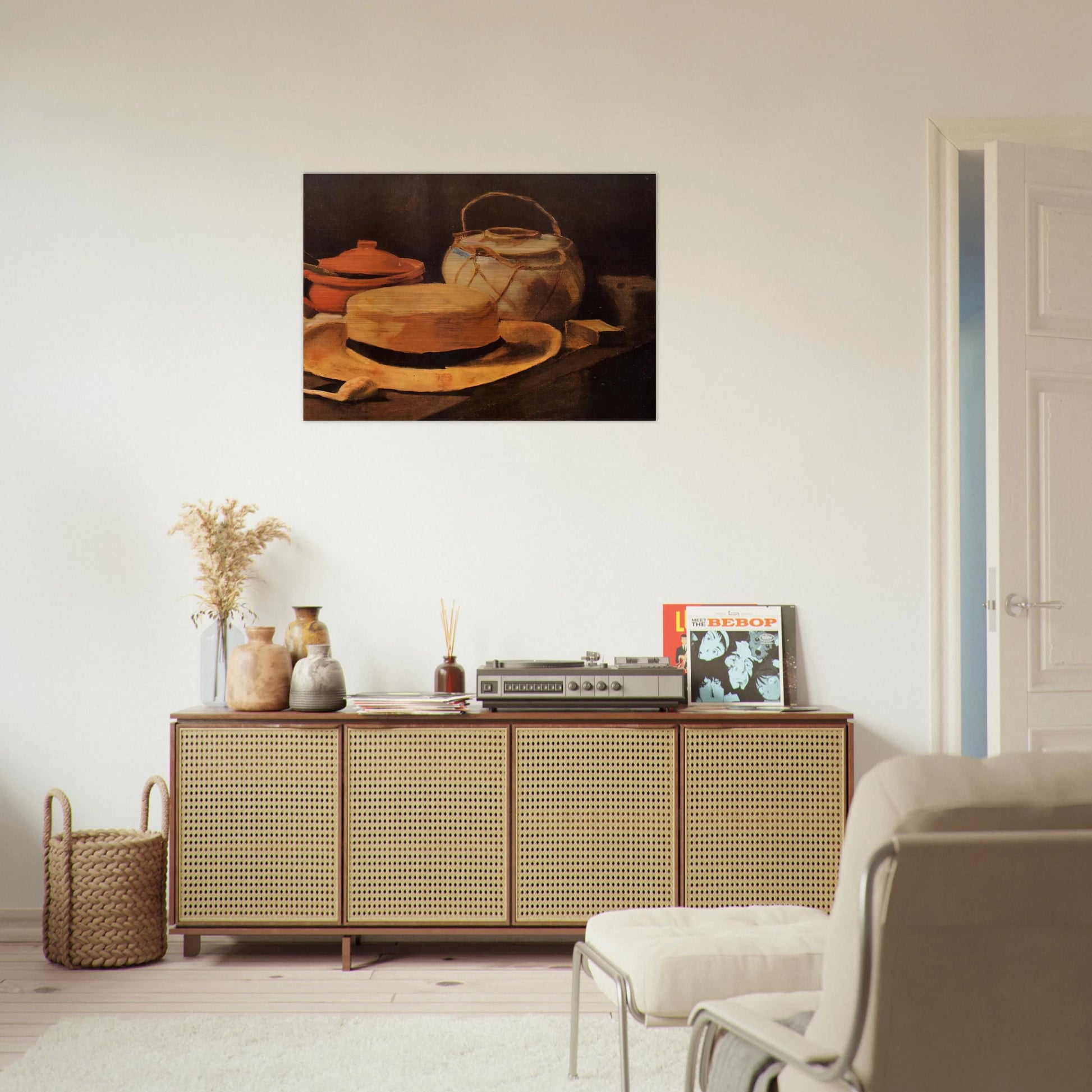 Still Life with Yellow Hat - Vincent van Gogh Brushed Aluminum Print - 70x100 cm / 28x40 inches | Vincent van Gogh Aluminum Print | Vincent van Gogh Prints