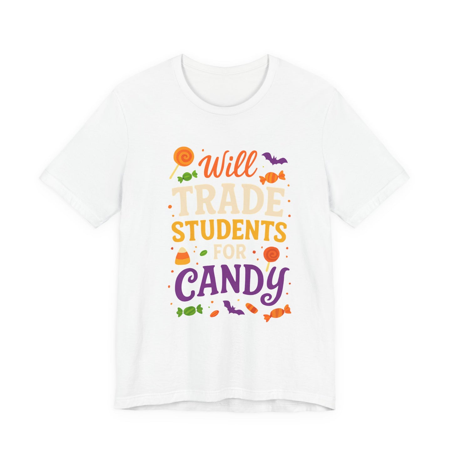 Camiseta con disfraz de profesor para Halloween, intercambiaré estudiantes por dulces.