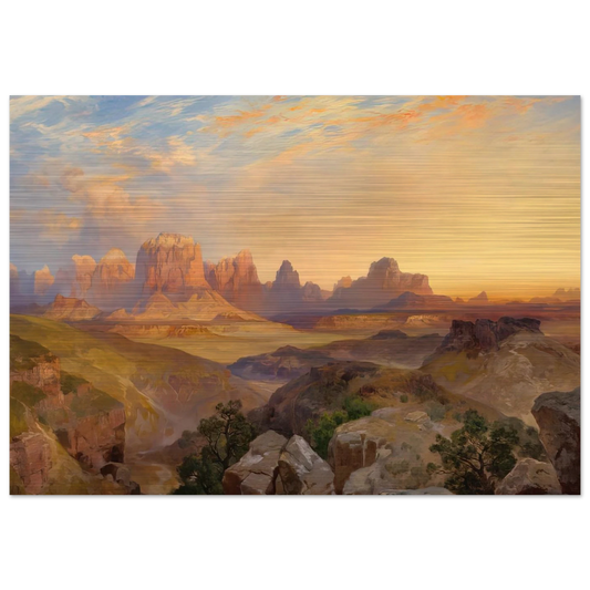 Virgin River Utah - Thomas Moran Brushed Aluminum Print - 70x100 cm / 28x40 inches | Thomas Moran Aluminum Print | Thomas Moran Prints