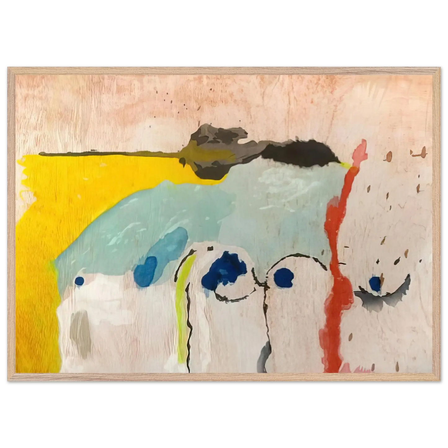 Helen Frankenthaler - Tales of Genji I - 1998 Wall art - 45x60 cm / 18x24 Inches - Premium Wooden Framed Poster With Fine Art Paper - White frame