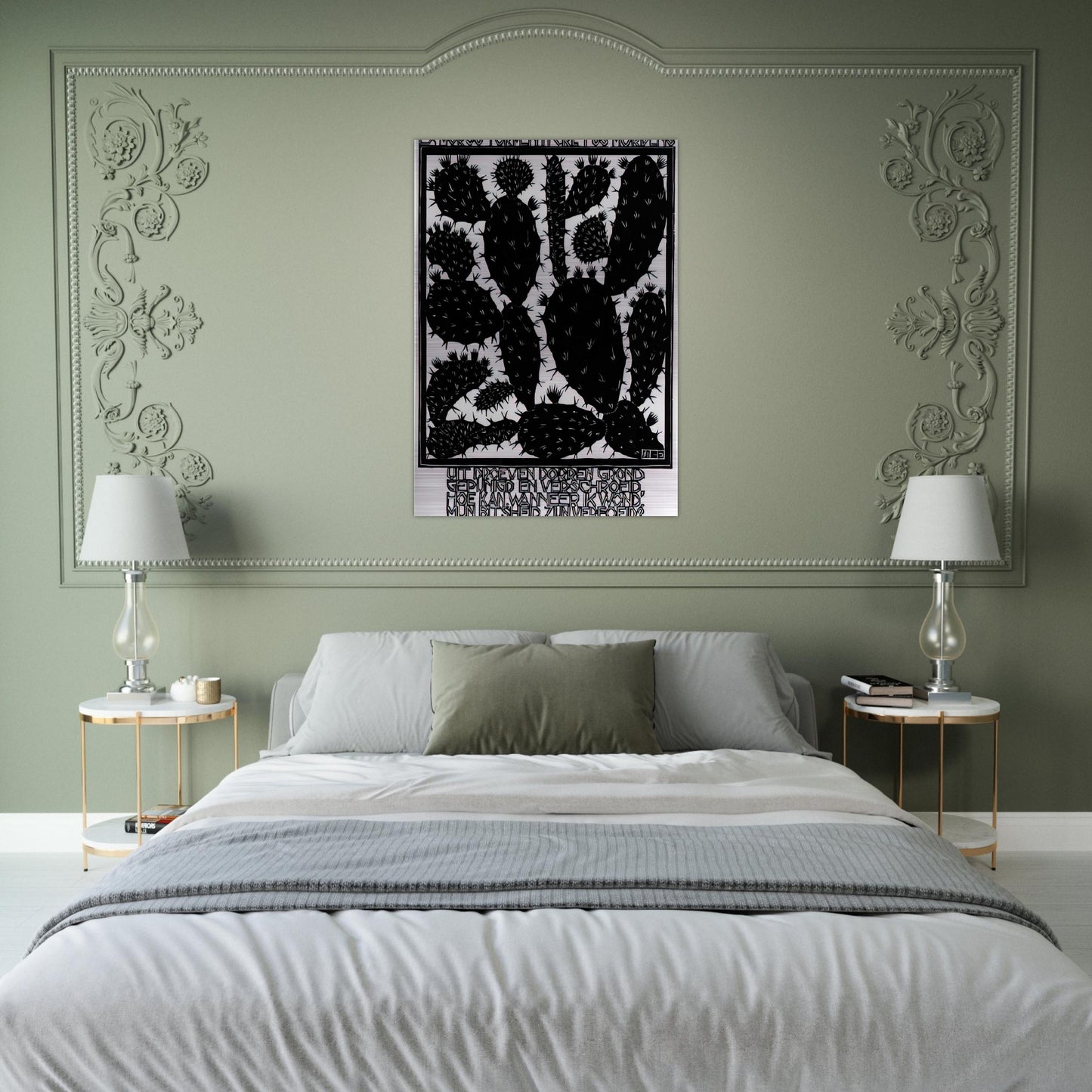 EMBLEMATA CACTUS - MC Escher Brushed Aluminum Print - 70x100 cm / 28x40 inches | MC Escher Aluminum Print | MC Escher Prints