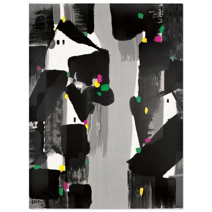 Wu Guanzhong - Houses of the South - 2007  75x100 cm / 30x40inches Fine Art Poster