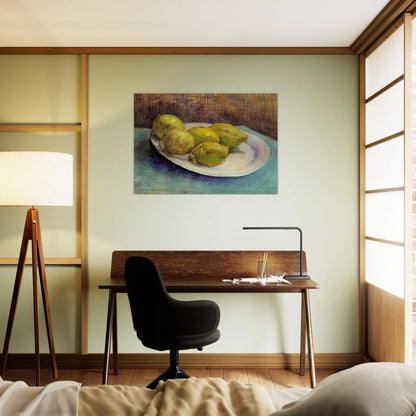 Still Life with Lemons on a Plate - Vincent van Gogh Brushed Aluminum Print - 70x100 cm / 28x40 inches | Vincent van Gogh Aluminum Print | Vincent van Gogh Prints