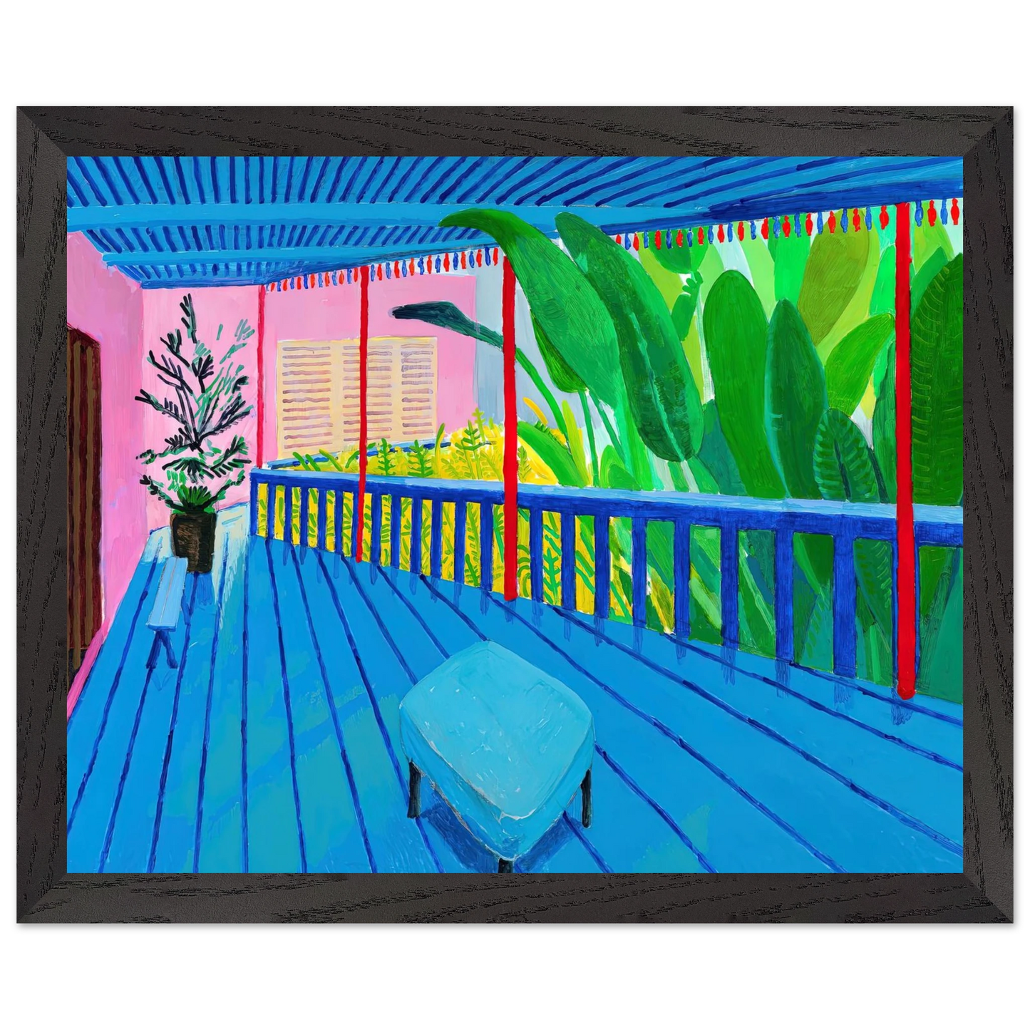 David Hockney - David Hockney Wall art - 40x40 cm / 16x16 inches - Premium Wooden Framed Poster With Fine Art Paper-canvas - Wood frame