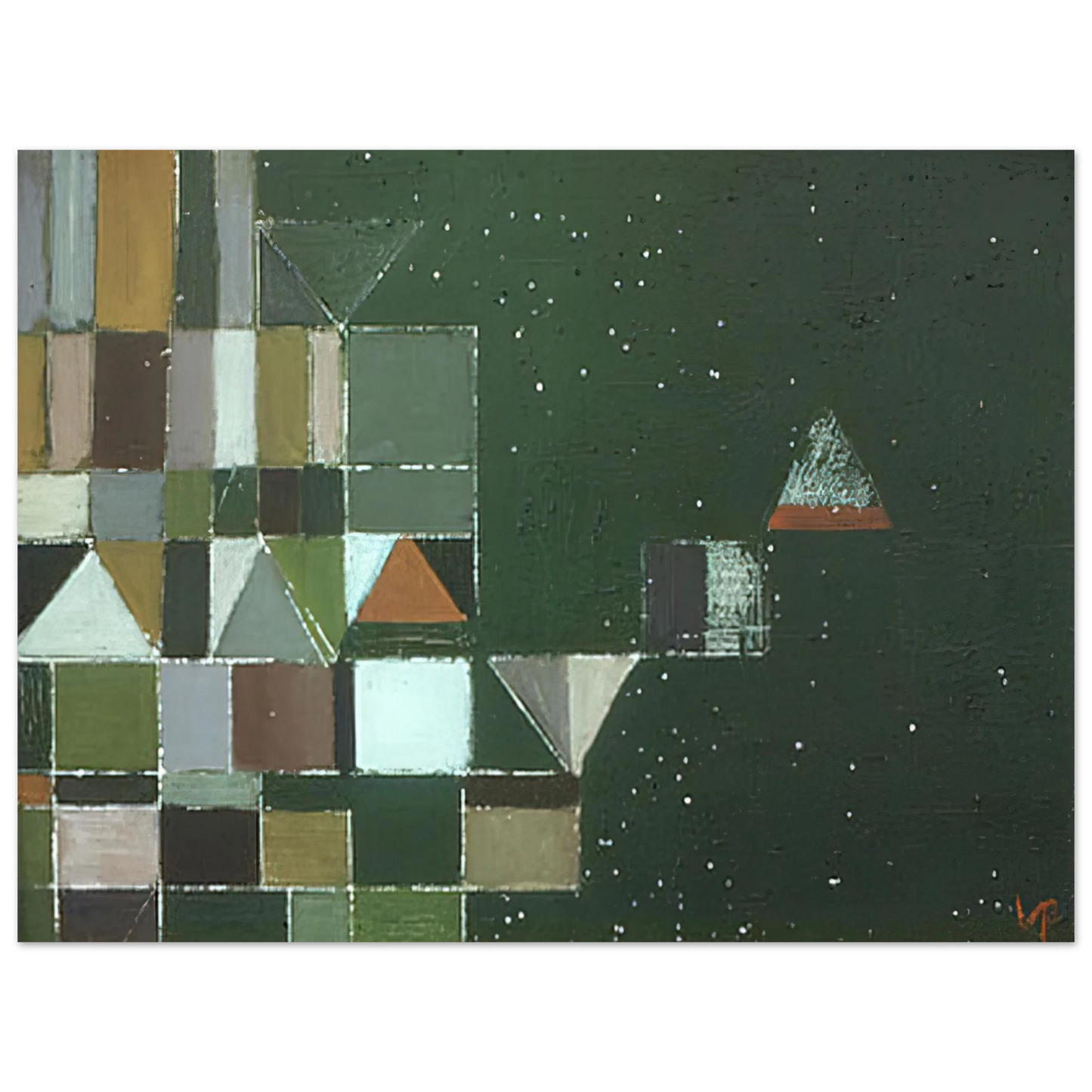 Victor Pasmore - Square Motif Green  Lilac - 1948  75x100 cm / 30x40inches Fine Art Poster