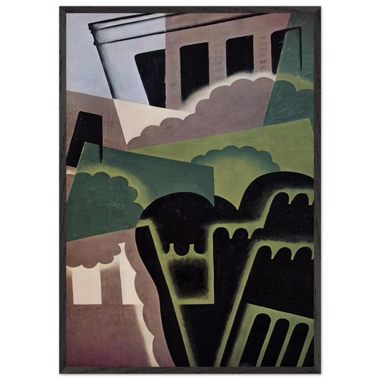 LANDSCAPE N10 - Juan Gris 70x100 cm / 28x40 inches Framed Art Print – Black Wooden Frame