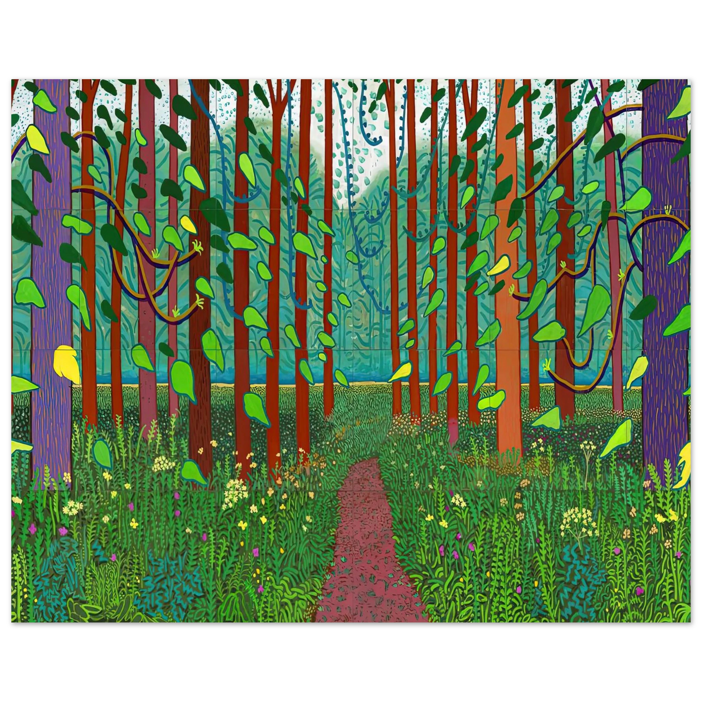 David Hockney - David Hockney Wall art - 21x29.7 cm / 8x12" - Premium Wooden Framed Poster With Fine Art Paper-canvas - Black frame