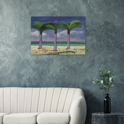 Praia com Três Coqueiros - 1995 - Aldemir Martins Brushed Aluminum Print - 70x100 cm / 28x40 inches | Aldemir Martins Aluminum Print | Aldemir Martins Prints
