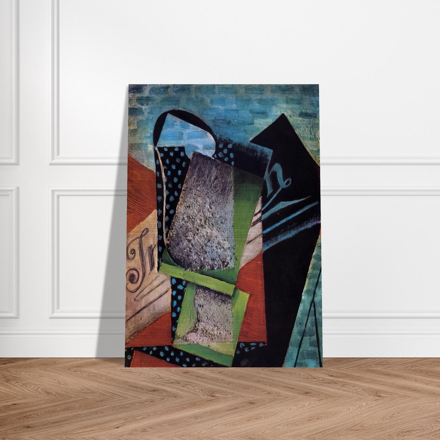 STILL LIFE DEDICATED TO ANDRE SALMON 1915 - Juan Gris Brushed Aluminum Print - 70x100 cm / 28x40 inches | Juan Gris Aluminum Print | Juan Gris Prints