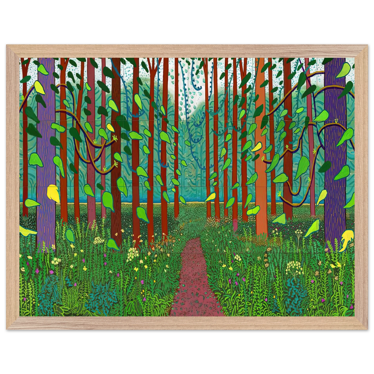 David Hockney - David Hockney Wall art - 50x70 cm / 20x28 inches - Premium Wooden Framed Poster With Fine Art Paper-canvas - White frame