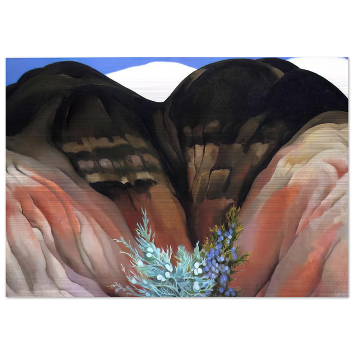 Black Hills with Cedar - Georgia O'Keeffe Brushed Aluminum Print - 70x100 cm / 28x40 inches | Georgia O'Keeffe Aluminum Print | Georgia O'Keeffe Prints