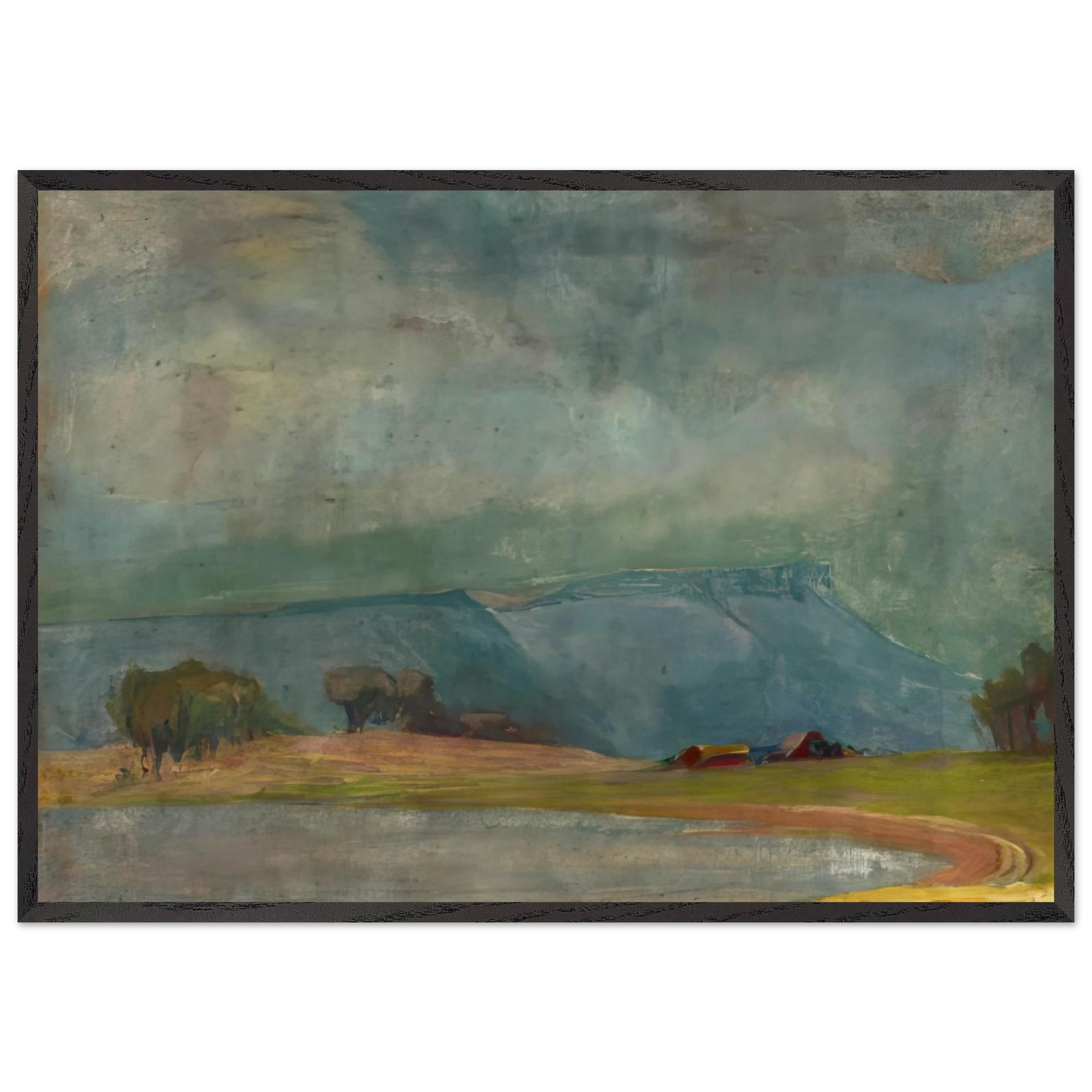 Dodge Ranch - Tonalism - Xavier Martinez 70x100 cm / 28x40 inches Framed Art Print – Black Wooden Frame