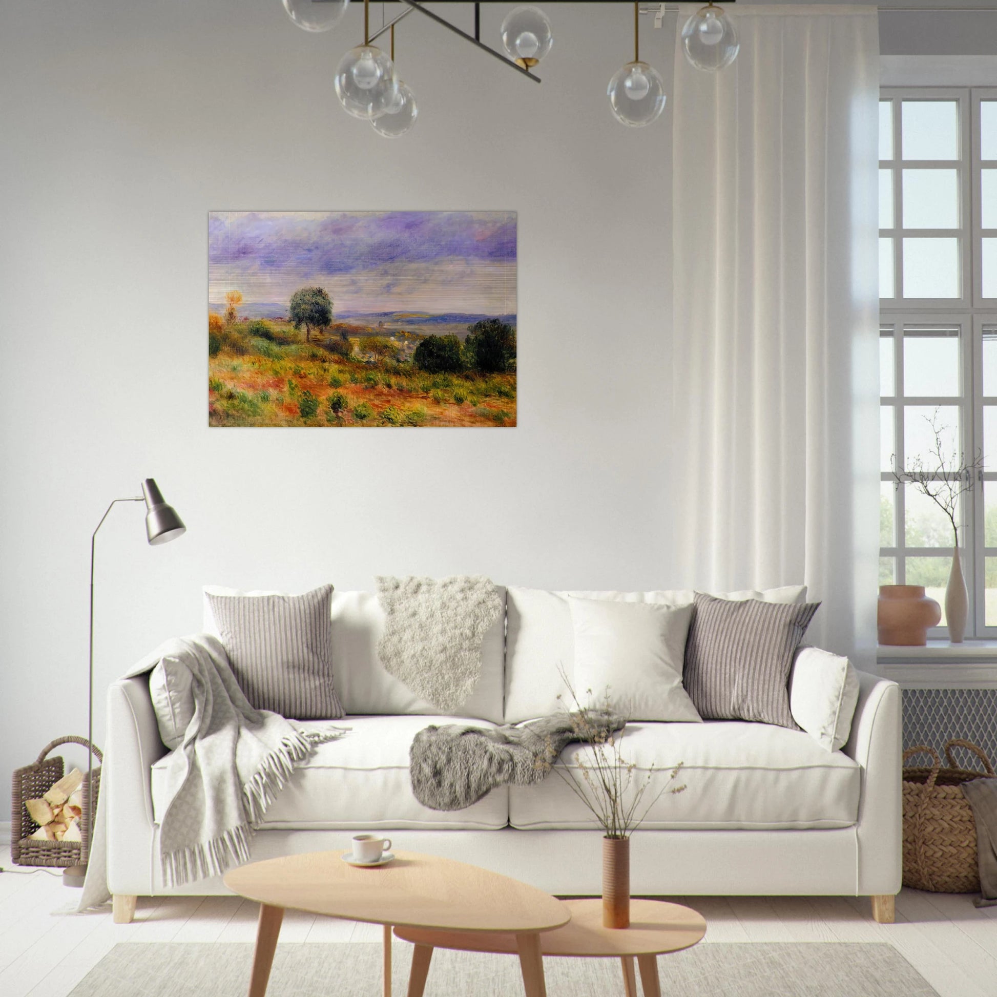 Landscape Auvers sur Oise - Pierre-Auguste Renoir Brushed Aluminum Print - 70x100 cm / 28x40 inches | Pierre-Auguste Renoir Aluminum Print | Pierre-Auguste Renoir Prints