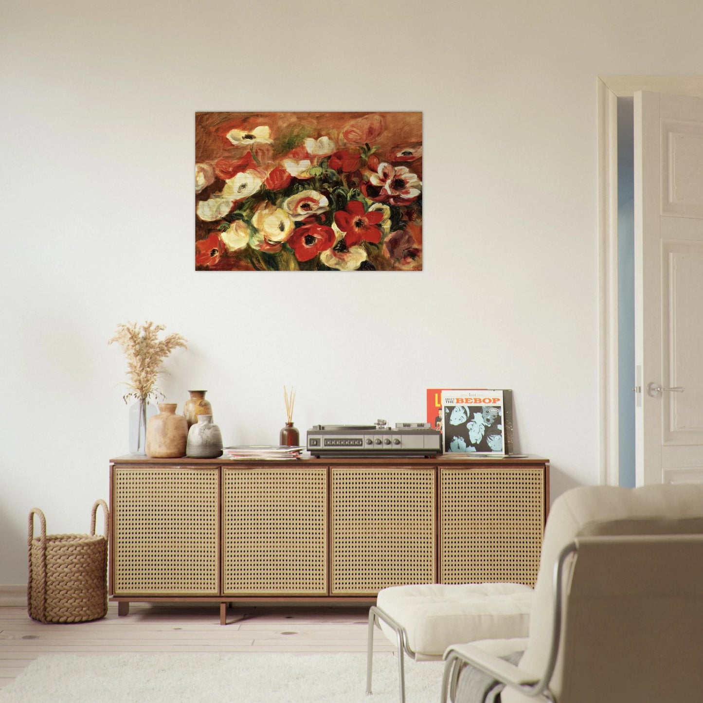 Spray of Anemones - Pierre-Auguste Renoir Brushed Aluminum Print - 70x100 cm / 28x40 inches | Pierre-Auguste Renoir Aluminum Print | Pierre-Auguste Renoir Prints