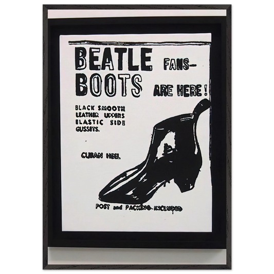 Beatle Boots - Andy Warhol 70x100 cm / 28x40 inches Framed Art Print – Black Wooden Frame