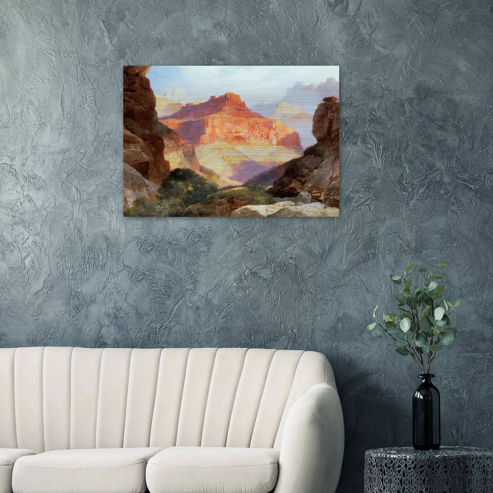 Under the Red Wall - Thomas Moran Brushed Aluminum Print - 70x100 cm / 28x40 inches | Thomas Moran Aluminum Print | Thomas Moran Prints