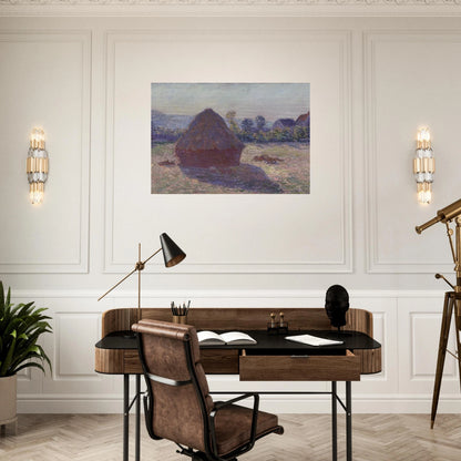 A Haystack in the Evening Sun - claude monet Brushed Aluminum Print - 70x100 cm / 28x40 inches | claude monet Aluminum Print | claude monet Prints