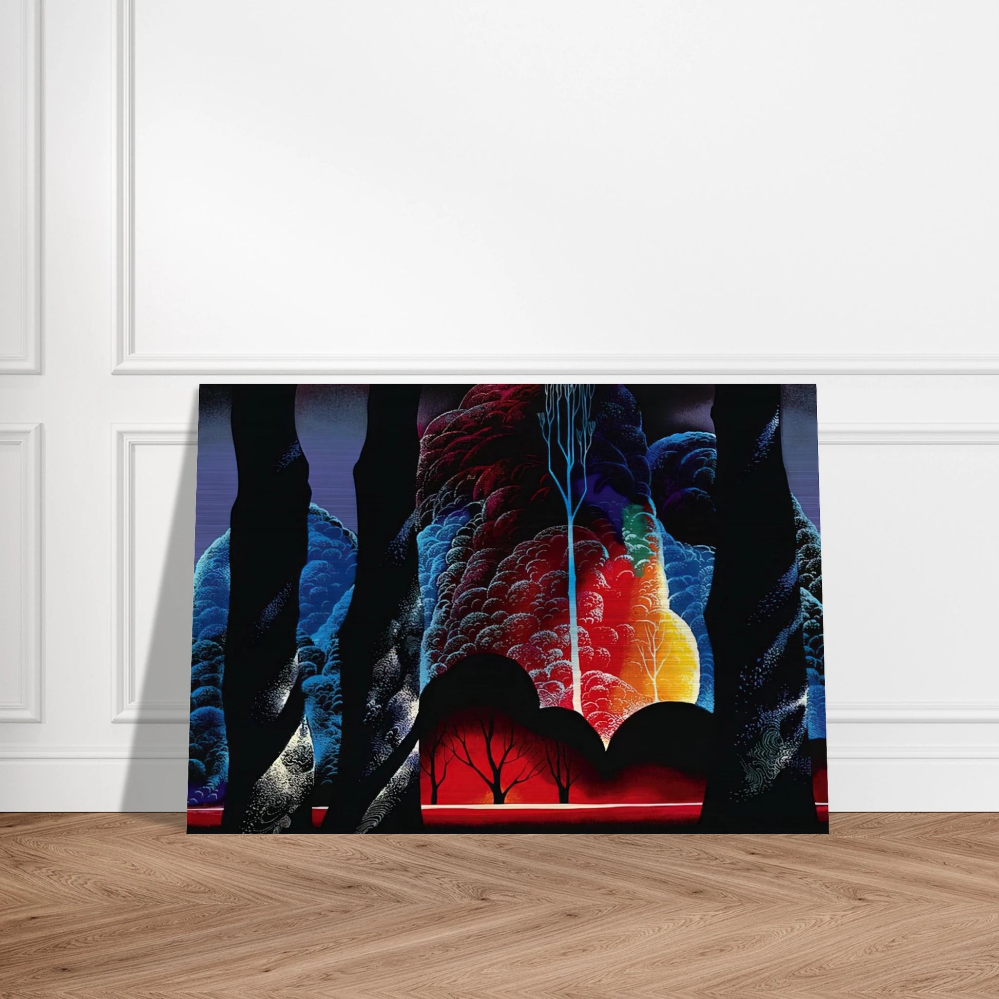 Forest Symphony - Eyvind Earle Brushed Aluminum Print - 70x100 cm / 28x40 inches | Eyvind Earle Aluminum Print | Eyvind Earle Prints