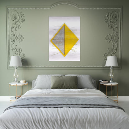 PETITE LOSANGE JAUNE - Jesus Rafael Soto Brushed Aluminum Print - 70x100 cm / 28x40 inches | Jesus Rafael Soto Aluminum Print | Jesus Rafael Soto Prints