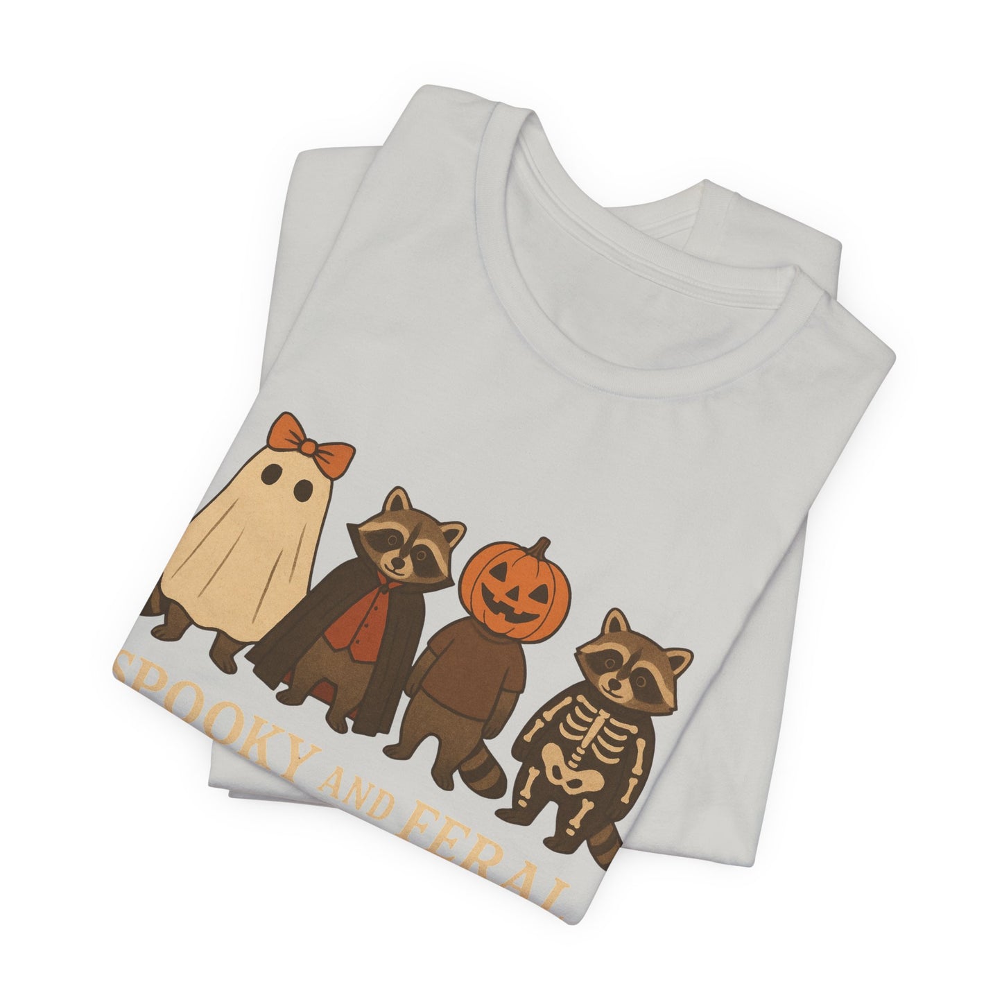Camiseta de mapache espeluznante, divertida camiseta gráfica de Halloween, bonita camiseta vintage de otoño, moderna camiseta de Halloween para mujer, camiseta de mapache salvaje