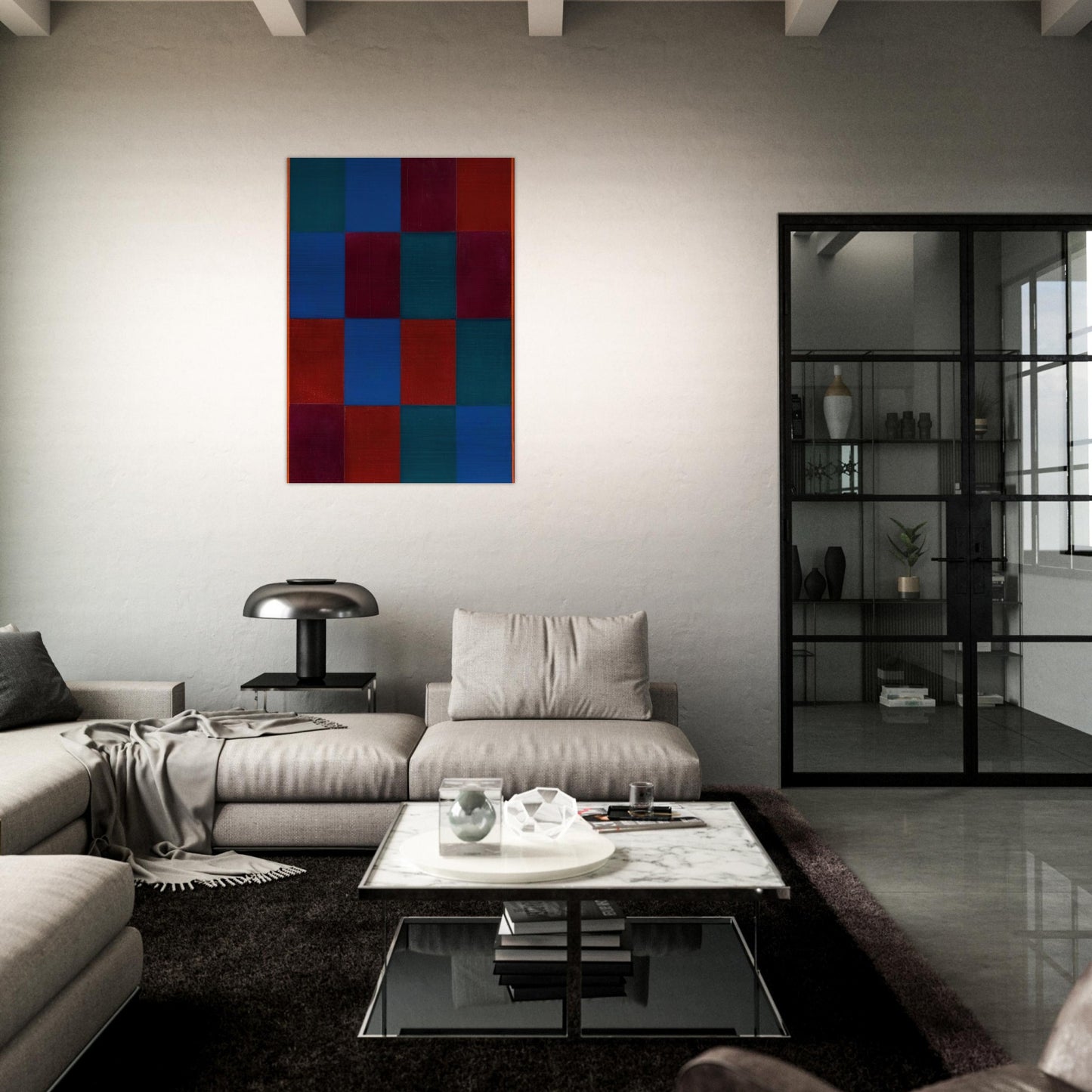 Four Equal Groups of Four - 1970 - Max Bill Brushed Aluminum Print - 70x100 cm / 28x40 inches | Max Bill Aluminum Print | Max Bill Prints