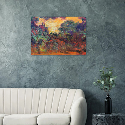 The Artist's House, View from the Rose Garden - claude monet Brushed Aluminum Print - 70x100 cm / 28x40 inches | claude monet Aluminum Print | claude monet Prints