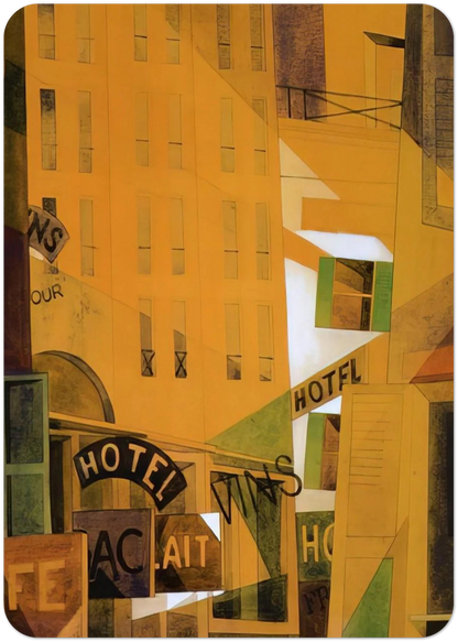 Hotel - 1921 By Charles Demuth Pack of 10 Post Cards | Charles Demuth Post Cards | A6 (10.5 x 14.8 cm) - 4.1 x 5.8 inches