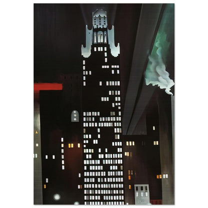 Radiator Building - Night, New York - Georgia O'Keeffe Brushed Aluminum Print - 70x100 cm / 28x40 inches | Georgia O'Keeffe Aluminum Print | Georgia O'Keeffe Prints