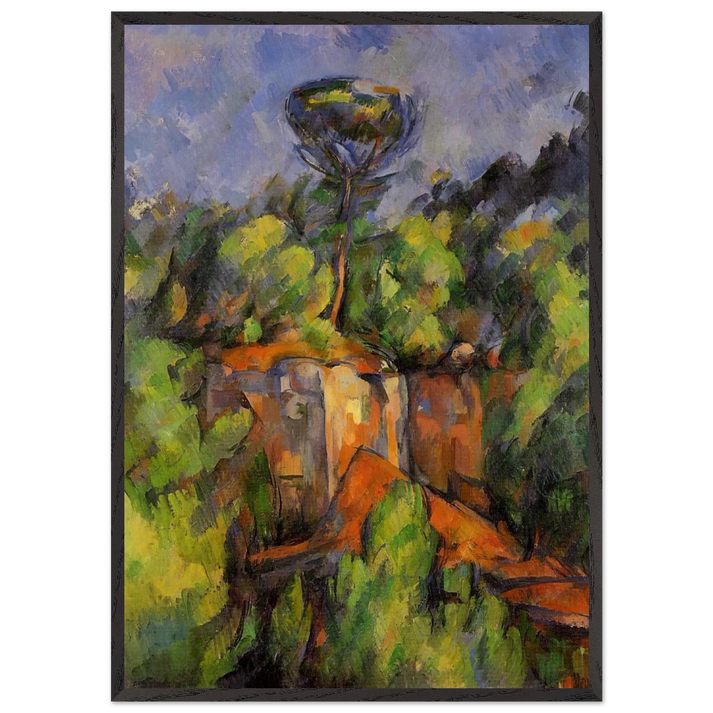 Bibemus Quarry - Paul Cezanne 70x100 cm / 28x40 inches Framed Art Print – Black Wooden Frame