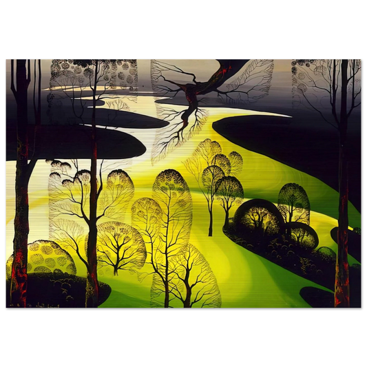 Early Spring - Eyvind Earle Brushed Aluminum Print - 70x100 cm / 28x40 inches | Eyvind Earle Aluminum Print | Eyvind Earle Prints