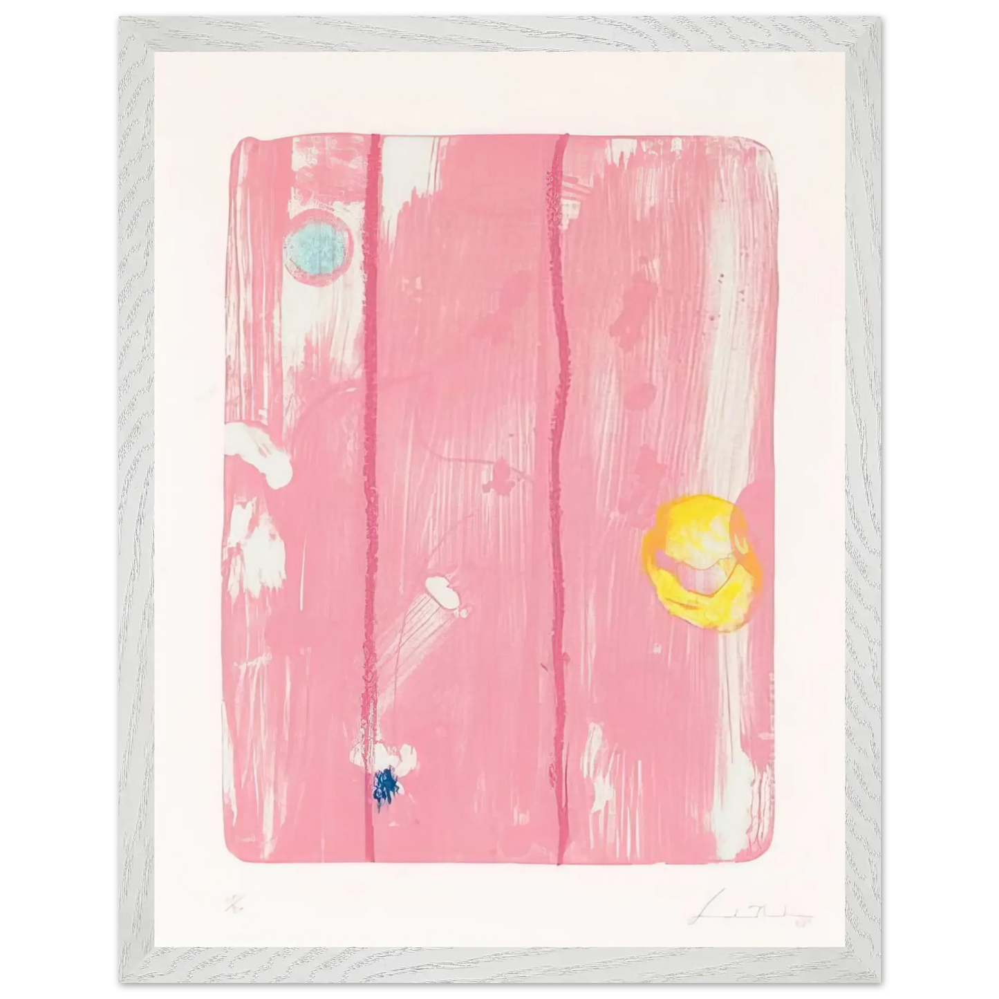 Helen Frankenthaler - Reflections VIII - 1995 Wall art - 28x43  cm / XL (11x17 Inches) - Premium Wooden Framed Poster With Fine Art Paper - Black frame