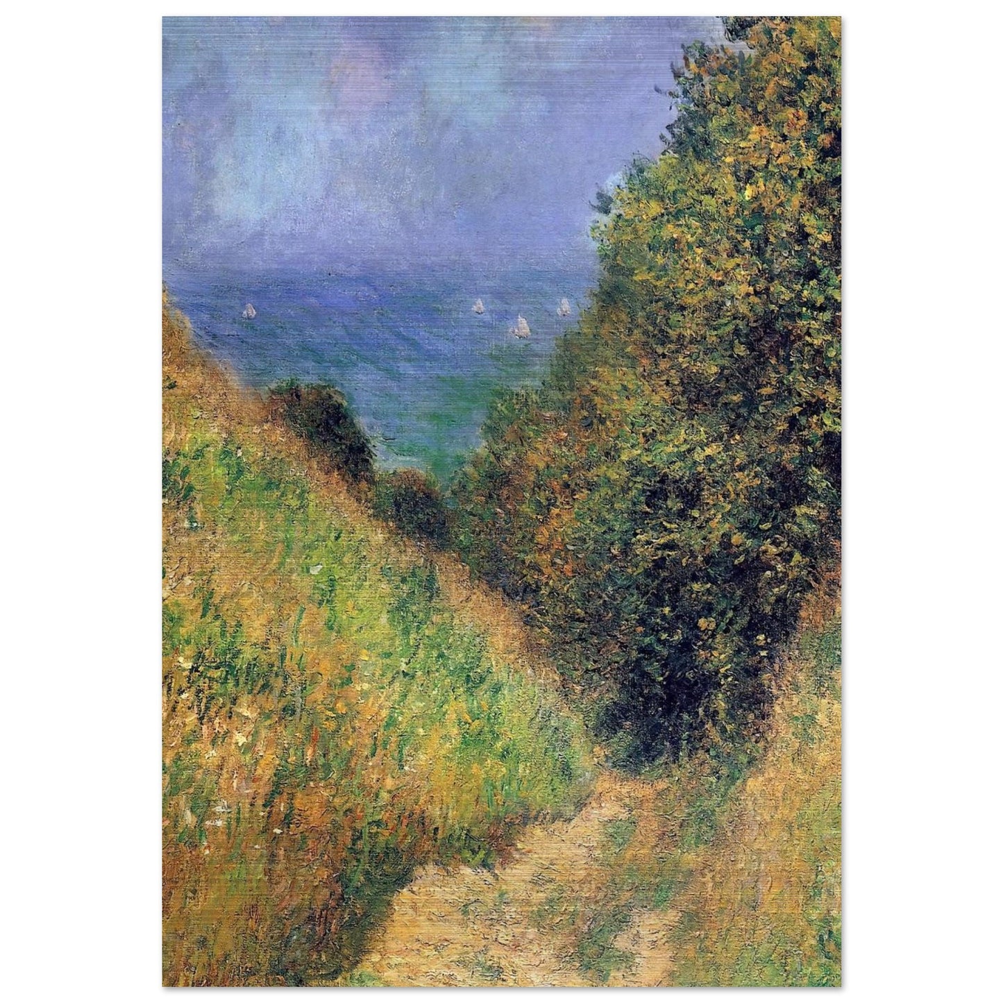 Path at Pourville 02 - claude monet Brushed Aluminum Print - 70x100 cm / 28x40 inches | claude monet Aluminum Print | claude monet Prints