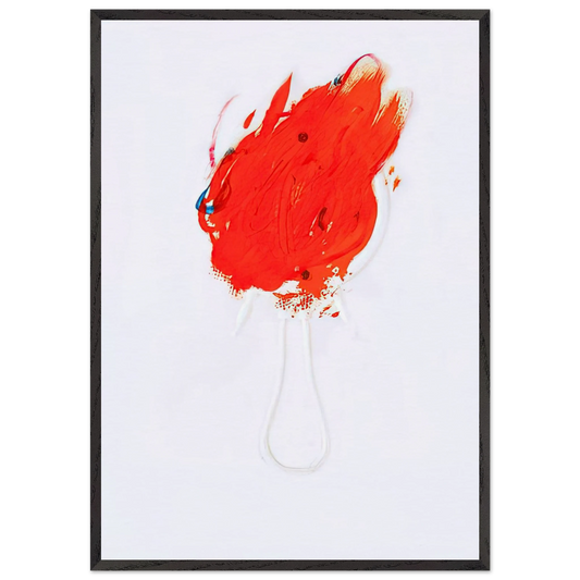 UNTITLED FLAME AND MIRROR 1967 - Antoni Tapies 70x100 cm / 28x40 inches Framed Art Print – Black Wooden Frame