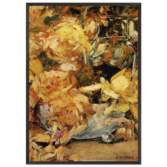 Roses N1 - Childe Hassam 70x100 cm / 28x40 inches Framed Art Print – Black Wooden Frame