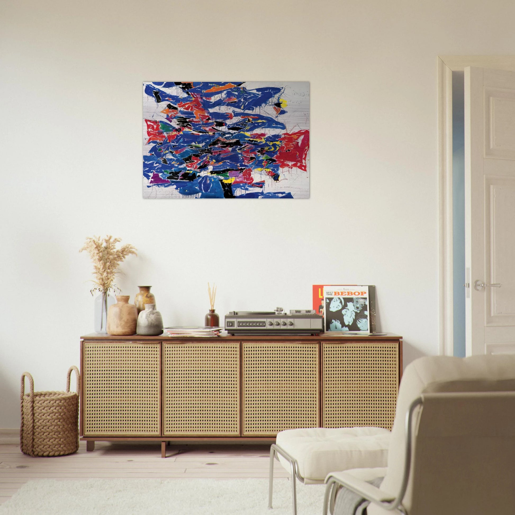 Round the World - Sam Francis Brushed Aluminum Print - 70x100 cm / 28x40 inches | Sam Francis Aluminum Print | Sam Francis Prints