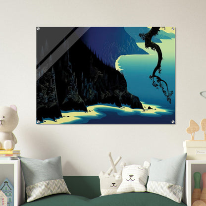 Big Sur - Eyvind Earle Acrylic Print - 70x100 cm / 28x40″ inches